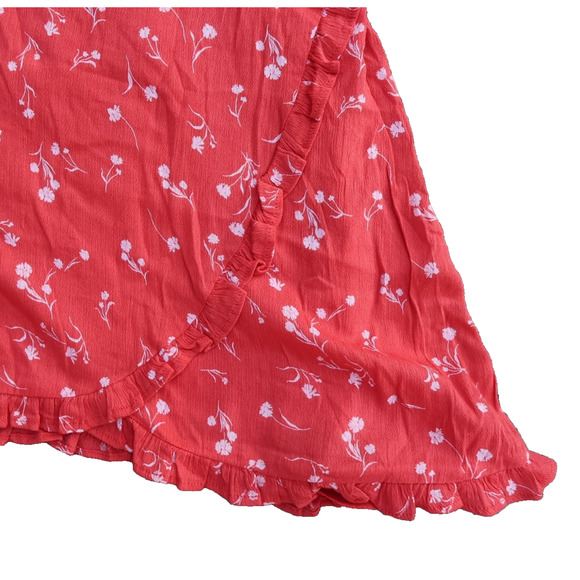 Harper Canyon Watermelon Red Floral Print Smocked Ruffled Straps Mini Dress Girl - Picture 5 of 11